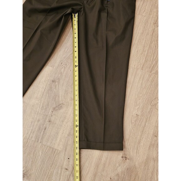 John W Nordstrom Smart Care Stain Resistant Pleated Cuffed Pant Mens 35×29 Brown - Picture 9 of 11